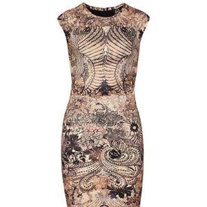 Alexander McQueen Cap Sleeve Bodycon Dress